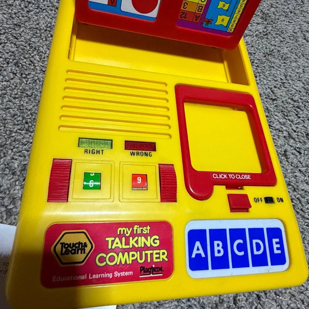 Vintage 1990 Playtime Touch & Learn My First Talking Computer Complete Box